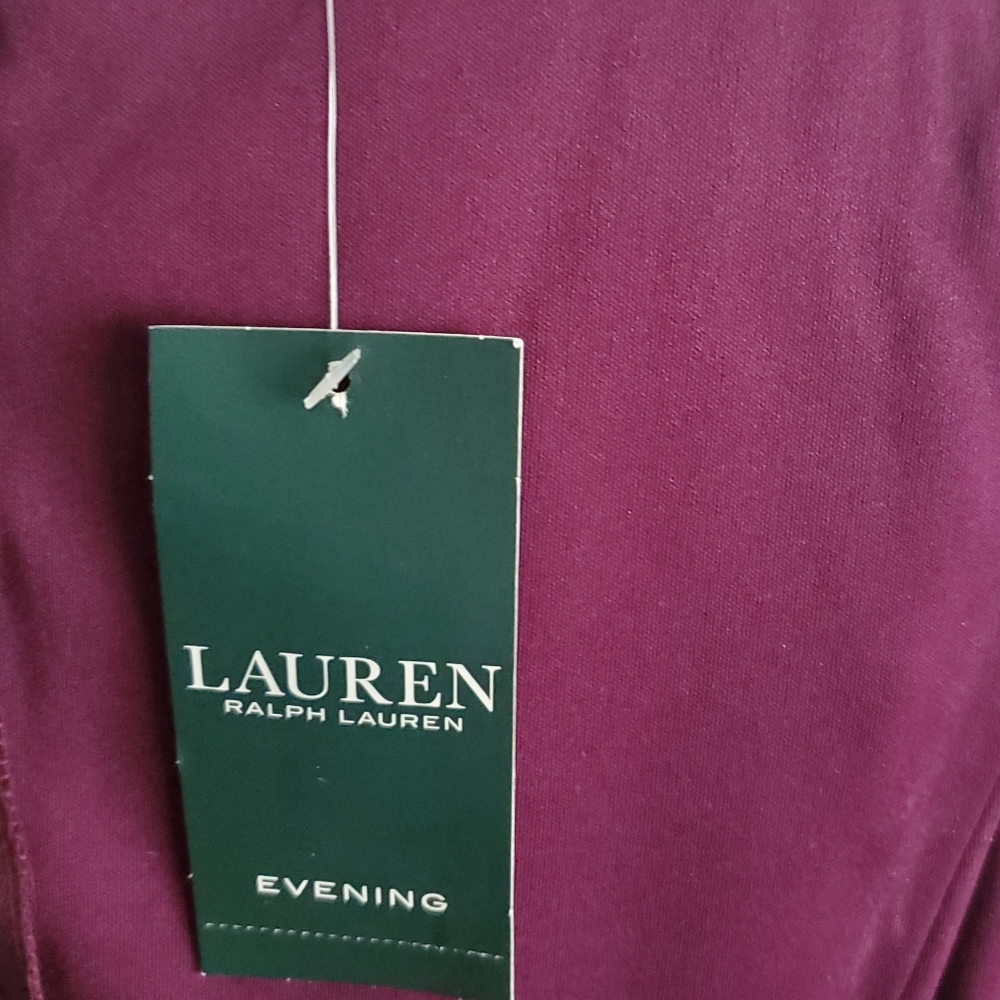 LAUREN RALPH LAUREN LACE PEPLUM GOWN - Picture 8 of 8